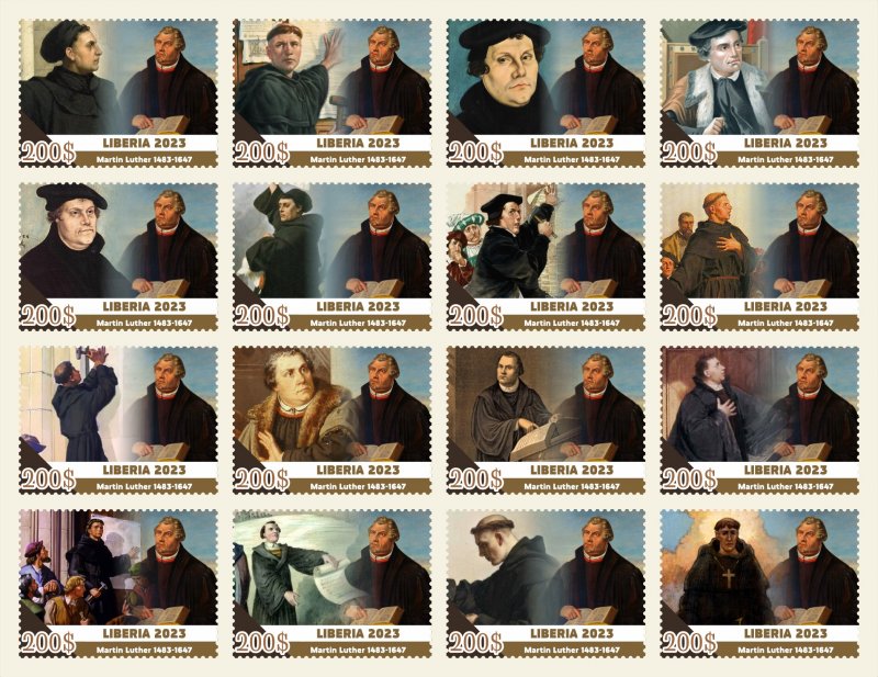 Martin Luther's reform 2023 year 16 stamps perforated  NEW