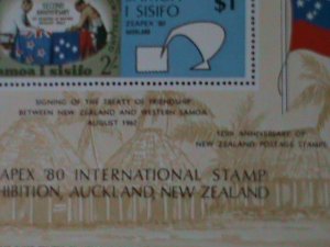 ​SAMOA-SC#833-ZEAPEX'80 INTEL. STAMP SHOW-NEW ZEALAND -MNH S/S-VERY FINE
