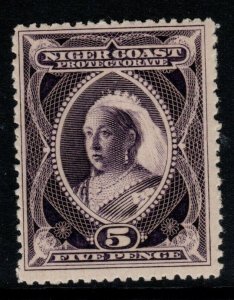 NIGER COAST SG70a 1898 5d PURPLE p13½-14 MTD MINT