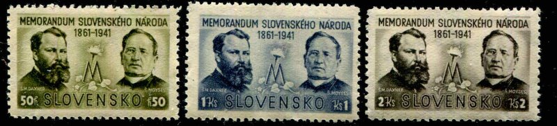 Slovakia 62 - 64 1941 Set MNH Glazed Gum