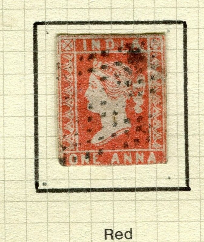 INDIA; 1854 early classic Imperf QV issue fine used Shade of 1a. value 