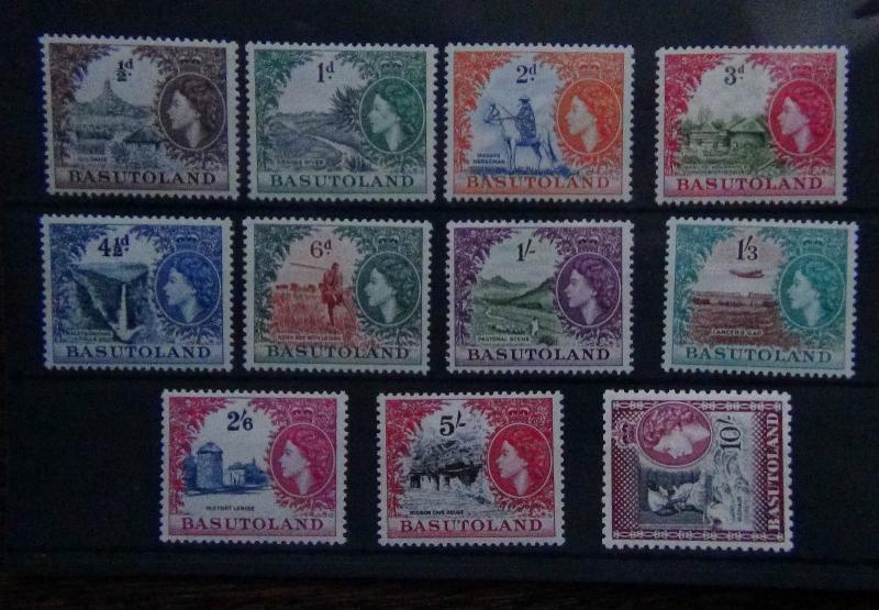 Basutoland 1954-58 set complete to 10s LMM SG43/53