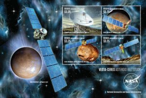 BEQUIA 2016 - NASA Vesta - Ceres Asteroid Belt Study - Sheet of 4 stamps - MNH