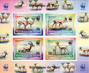 WHOLESALE LOT : 10x NIGER 1998 Sc#986b WWF Dorcas Gazella S/S CV $400 MNH