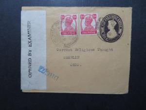 India 1941 Uprated 1.5a Stationery to USA / Censored DHC 77 - Z10806