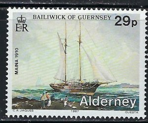 Guernsey Alderney 34 MNH 1987 Ship (an5081)