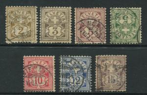 Switzerland - Scott 69-76 - Definitive Issue -1882 - FU - Set of 7 Stamps