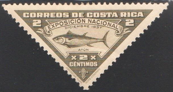 1936 Costa Rica Stamps Scott 186 Fish National Exposition 2c  NEW