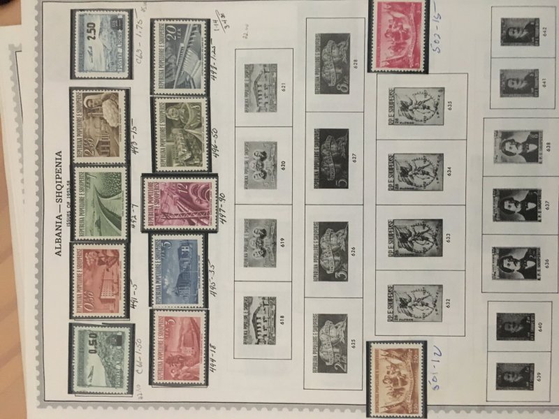 Collection of mint Albania stamps on Minkus pages