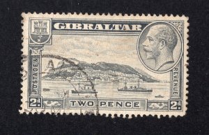 Gibraltar 1932 2p gray George V Rock, Scott 98 used, value = $2.00