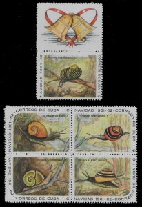 Cuba #686-690 Snails 1961  MNH