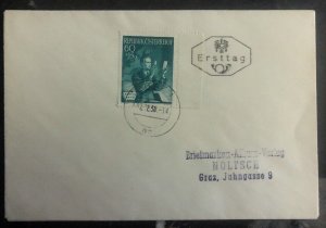 1950 Graz Austria First Day Cover FDC Locally Used