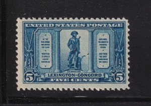 1925 LEXINGTON-CONCORD 5c blue Sc 619 MNH nice OG single stamp (G3