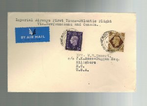 1939 Bournemouth England First Flight Cover to USA FFC via Imperial Airways