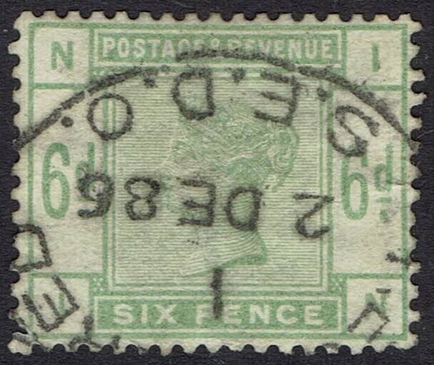 GREAT BRITAIN 1883 QV 6D GREEN USED