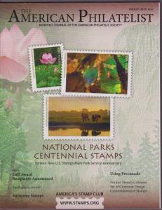 APS Magazine Aug 2016 , National Parks Centennial Stamps - I Combine S/H