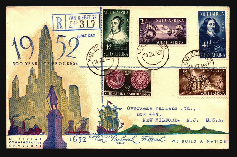 South Africa 1952 300 Years of Progress FDC / Nice Cachet - L3795