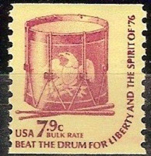 US. 1975-1979    Americana Series 7.9 cent   Drum.  MNH. 