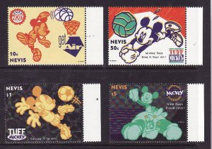 Nevis-Sc#829//36-unused NH 1/2 set-Disney-Mickey Mouse-Sports-Tuff Mickey-1994-