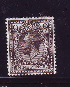 Great Britain Sc 170 1913 9d black brown George V stamp mint