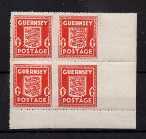 Guernsey 1941 1d scarlet SG2 MNH block of (4) WS36267