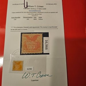 Scott 116  Ten Cent Pictorial Eagle very clean unused regummed