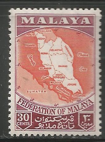 MALAYA  83  MNH,  MAP OF FEDERATION