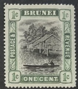 BRUNEI 1907 1cent SG23 LIGHTLY MOUNTED MINT..GUM BEND