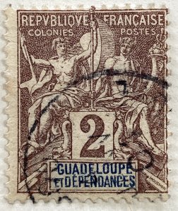 AlexStamps GUADELOUPE #28 FVF Used