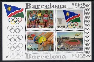 NAMIBIA - 1992 - Barcelona Olympics - Perf Min Sheet -Mint Light Hinged