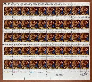 1444 CHRISTMAS NATIVITY - Giorgione Sheet of 50 US 6¢ Stamps 1971 MNH