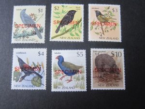 New Zealand 1985 Sc 768-70A,835,930 Bird (SPECIMEN) set MNH