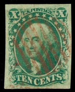 MOMEN: US STAMPS #15 USED VF/XF **LOST CLEAN PF CERT**