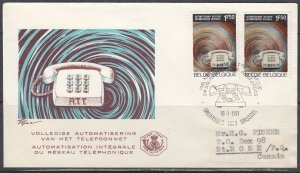 Belgium Scott 796 Pair FDC - Telephons System Automatization