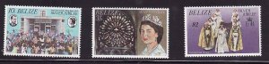 Belize-Sc#383-5- id9-unused NH set-QEII-Royal Visit-1977-