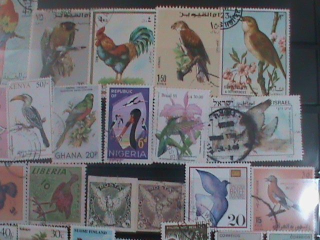 ​WORLDWIDE-49 DIFFERENT LOVELY BEAUTIFUL BIRDS-VF MANY OVER 60 YEARS OLDIES