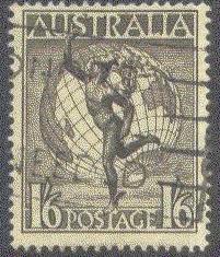 AUSTRALIA C6 Used 1949 Mercury-Globes Airmail