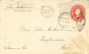 United States California Emeryville 1909 numeral duplex  1884-1909  Postal St...