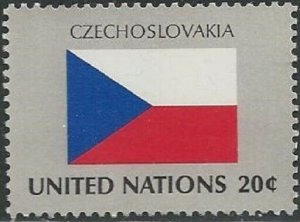 United Nations 355 New York Czechoslovakia Flag 20c single MNH 1981