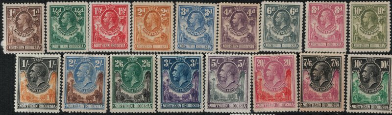 Northern Rhodesia 1925-1929 SC 1-17 Mint SCV $732.00 set