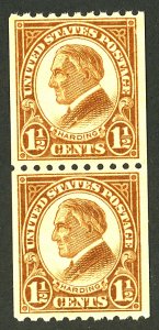 U.S. #605 MINT PAIR OG NH