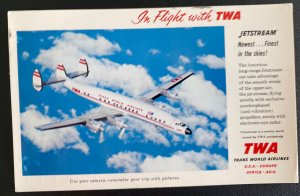 1960 Santa Fe NM USA Picture Postcard Cover To Washington DC TWA Jetstream