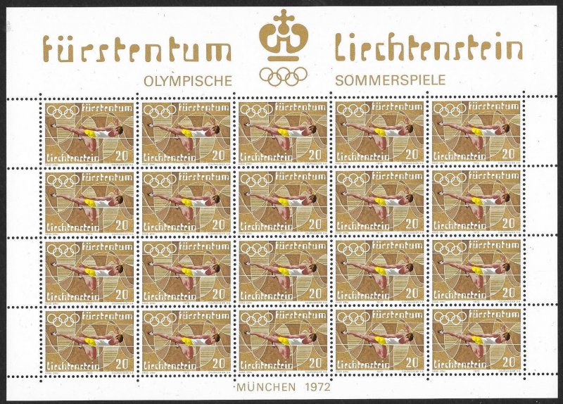 LIECHTENSTEIN (80) All different Sheets of stamps ALL Mint Never Hinged