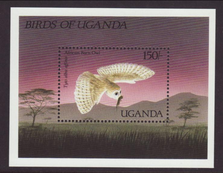 Uganda 577 Owl Souvenir Sheet MNH VF