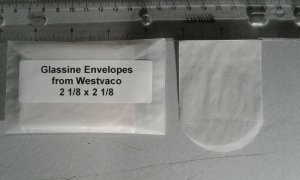 25 Square Glassine Envelopes - 2 1/8 x 2 1/8