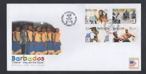 Barbados #1106-09 (2006 Children set) on  unaddressed PO cachet FDC