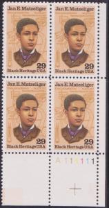  2567 2567a Jan Matzeliger 29c 1991 MNH LR PB4 111111