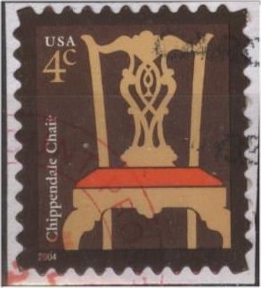 US 3755 (used on paper, (2020 cancel) 4¢ Chippendale chair (2004)