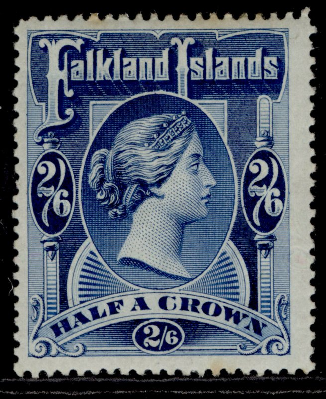 FALKLAND ISLANDS QV SG41, 2s 6d deep blue, M MINT. Cat £275. 