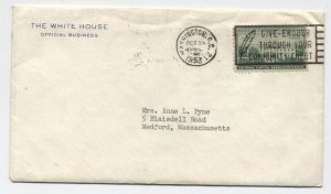 1953 White House letter and cover secretary to the first lady [6525.370]